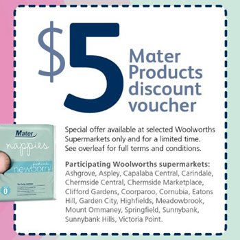 $5 Mater Products’ voucher