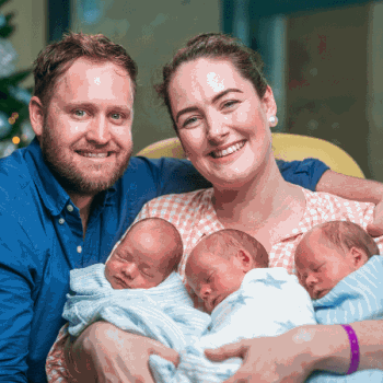 Baby triplets home in time for first Christmas   