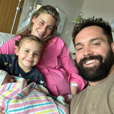 Rugby star’s last-minute run for baby Alfie’s birth 